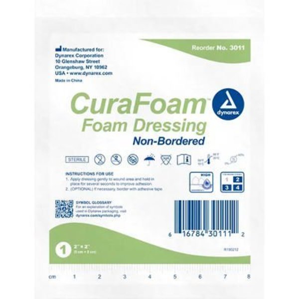 Dynarex Dynarex CuraFoam Foam Dressing Bandage, 2inL x 2inW, 120 Pcs 3011